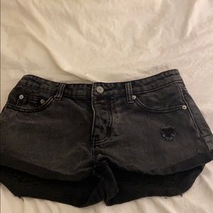 Blank Paige Black distressed jean shorts